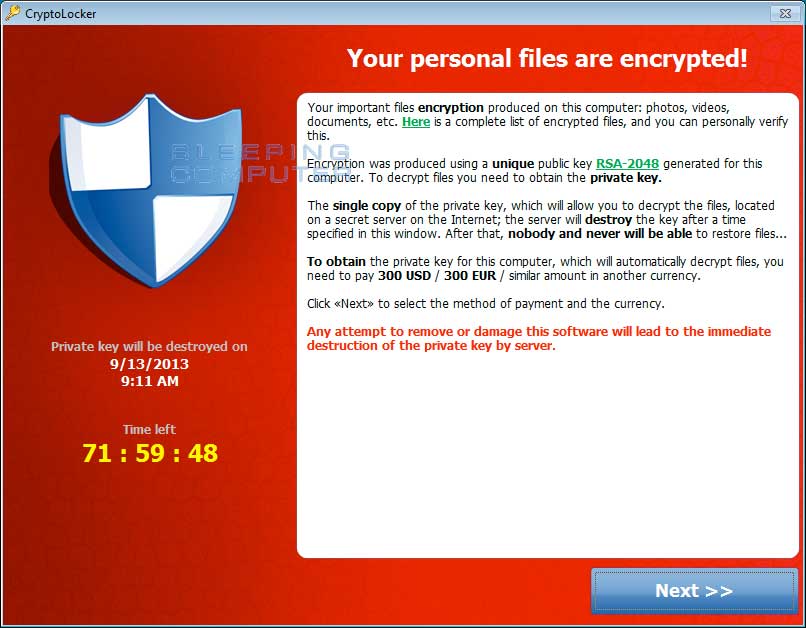 CryptoLocker Ransomware